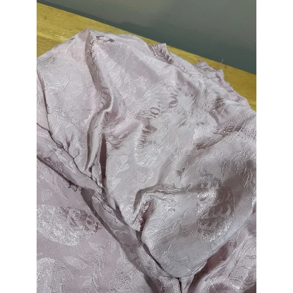 Vtg Springs Rose Pink Embossed‎ Shells Shower Curtain Ruffled Valance 70x72